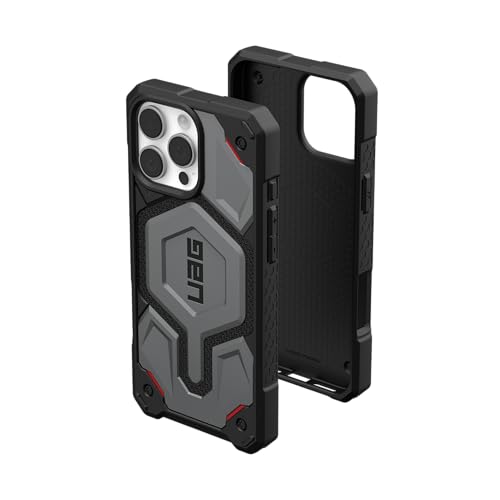 Image of Urban Armor Gear UAG Monarch Pro Magnetic Compatible, Premium Rugged Protective Case /Cover Compatible with iPhone 16 Pro Max (6.9-Inch) (Military Drop Tested) - Kevlar Silver