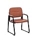 CLATINA Waiting Reception Chairs No Wheel, Leather Guest Chair with Padded Arms, Modern Brown Office Desk Chairs with Sled Base for Office Meeting Conference Room Lobby Home Living Room (4 Pack)