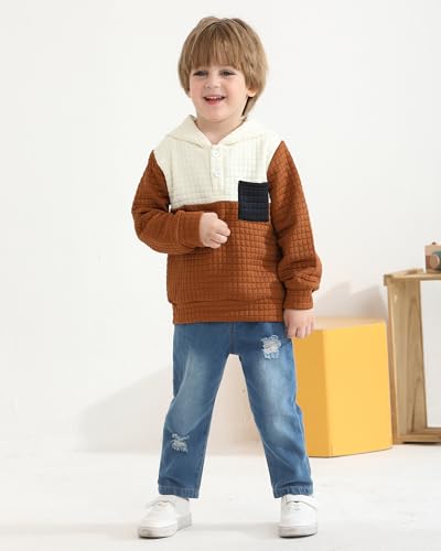 NZRVAWS Toddler Baby Boy Clothes 6 12 18 24 Months Long Sleeve Hoodie Sweatshirt Fall Winter 2-8T Little Boy Outfits4