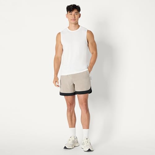Amazon Essentials Herren Leichtes, Ärmelloses Muskelshirt Aus Schnelltrocknendem Funktionsstretch, 2er-Pack, Schwarz/Weiß, XXL 5