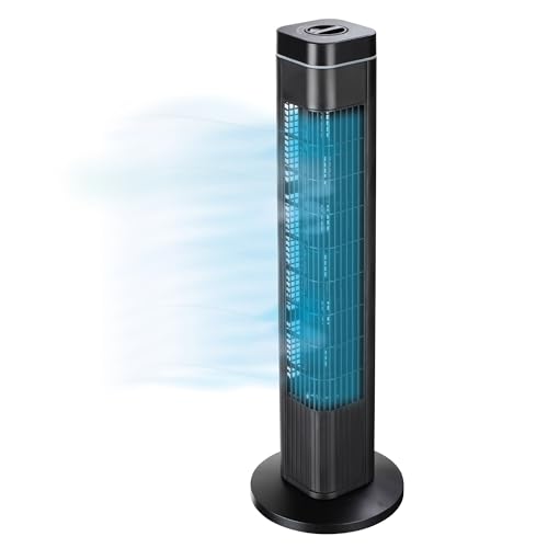 SKYCARE Ventilador Torre 73CM/29', Ventilador de Torre Silencioso de 3 Velocidades, Ventilador Giratorio para Ahorro de Espacio, Oscilante y Silencioso