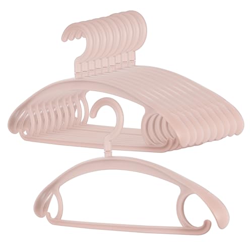 MUCKLILY 10pcs Nonslip Plastic Clothes Hangers with Shoulder Bump Prevention Closet Organizer for Shirts Coats Dresses Heavy Duty Construction Smooth Surface for Care
