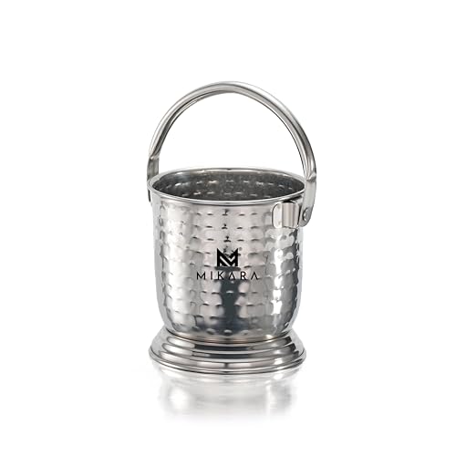 Image of MIKARA Dal Serving Bucket Stainless Steel Bucket for Serving Dal (1000 ml (Hammer Design))