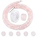 SUNNYCLUE 1 Scatola Disco Perline di Quarzo Rosa Naturale Sciolto Piatto Semi-Pietra Collana Kit di Perline & Filo Elastico Perline Elastico per Adulti Braccialetti Fai da Te Creazione