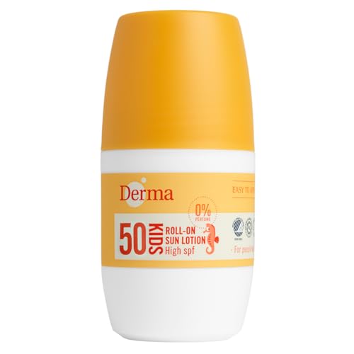 Bild von DERMA Sonnenschutz Roll-On Lotion für Baby & Kinder LSF 50 UVA-UVB| Sonnencreme Gesicht & Körper | Nicht-fettende, Wasserfest | Parfümfrei, Hypoallergen Sonnenmilch für Kids | Empfindliche Haut | 50ml