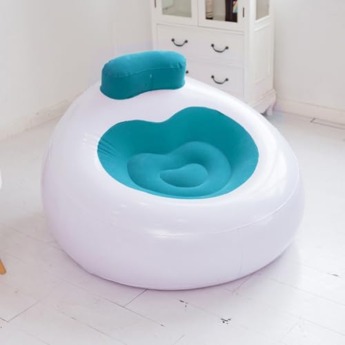 Sofá inflable azul con respaldo cómodo para evitar dolores de espalda 8
