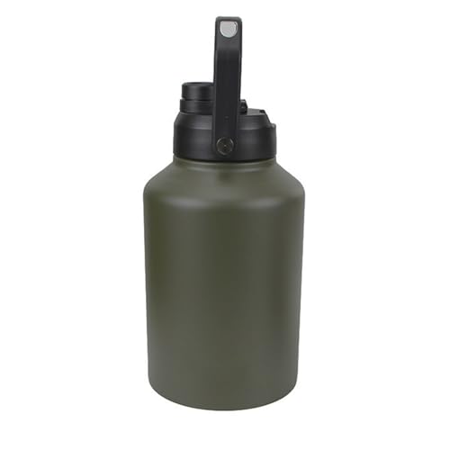 Botella Agua Aislada 1 Galón (128 Oz), Botella Metal Acero Acero Acero Doble Paredes Doble Portátil (Frío para 72 H), Jarra Sin Mango para Bicicleta Gimnasia para Andar en Bicicleta por Gimnasio