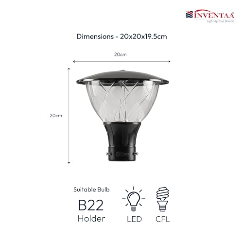 Image of INVENTAA Polycarbonate LED Gate Light Gate|Outdoor Waterproof IP65,Unbreakable SS Finish|Pack of 1| Gate Lamp & Compound,LED Gate Lights for Outdoor|Waterproof Gate Lamps |1-Year Warranty