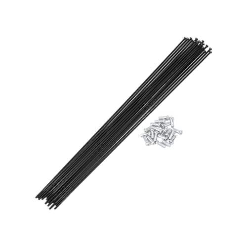 Motoforti 20 Set 14G Straight Pull Bicycle Spokes 280mm Straight Pull Bike Wheel Spokes Carbon Steel Black