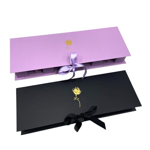 Boîte MOM UNIKPACKAGING noire avec doublure plastique pour fleurs - 3