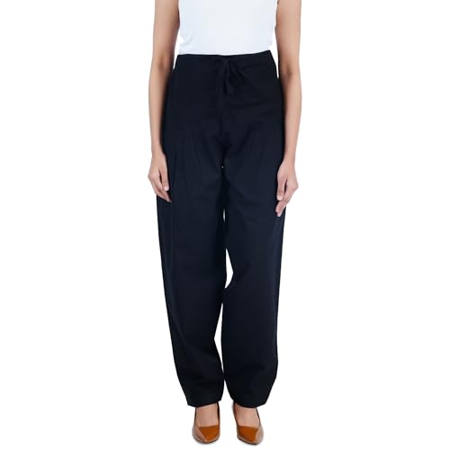 Image of Happy Bunny Salwar Pant for Women, Fine Cotton Ethnic Trousers with Drawstring Waist, Comfortable Daily, Office & Casual Wear Bottoms