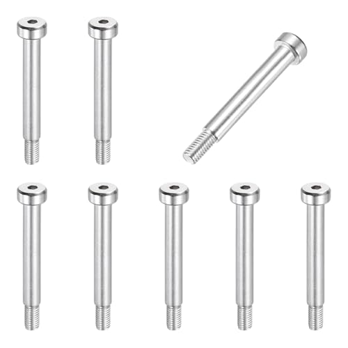 sourcing map 8 Pcs 304 Stainless Steel Shoulder Bolt 6mm Shoulder Dia 35mm Shoulder Length M5x0.8 Thread Hex Socket Shoulder Bolts for Hydraulic Injection Molding Machinery Industries