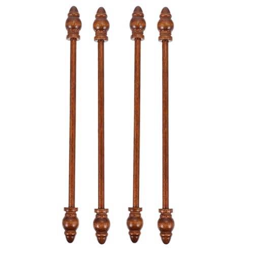 UKCOCO 2 Paia di Aste di Legno per Appendere Poster e Stampe Artistiche, Asta di Scorrimento a Parete per Cornici, Ganci per Pergamene per Uso Domestico e Scolastico