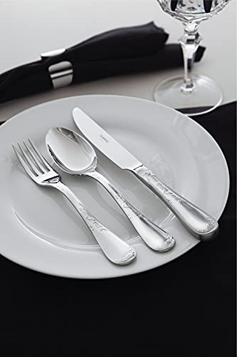 Faqueiro Tramontina Renascença em Aço Inox com Facas de Mesa Acabamento Brilho e Fosco Detalhes em Alto Relevo no Cabo e Estojo 101 Peças