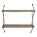HomeRoots Multi 70% Wood 30% Metal Two Tier Metal and Wood Wall Shelf