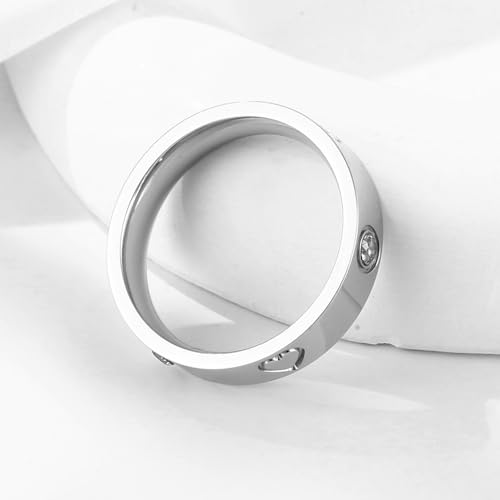 Women Love Friendship Ring 18K Gold Silver Plated Cubic Zirconia Stainless Steel Promise Ring Wedding Band Jewelry Birthday Gifts For2