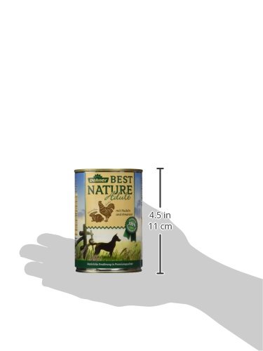 Dehner Best Nature Hundefutter, Nassfutter getreidefrei, für ausgewachsene Hunde, Huhn / Kaninchen / Nudeln, 6 x 400 g Dose (2.4 kg)