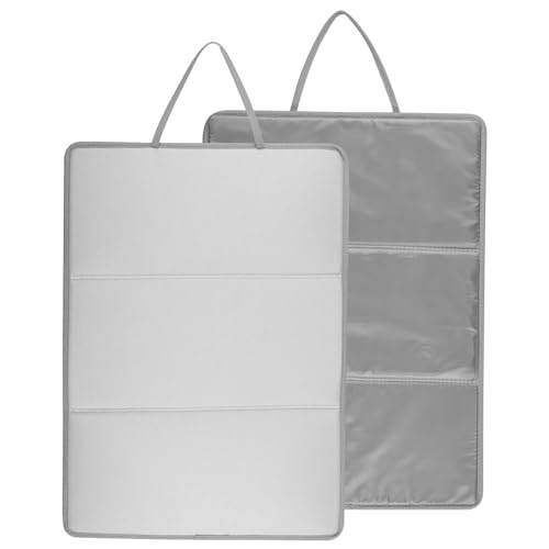 MABCIRY Foldable Ironing Mat, Portable Ironing Board for Ironing Clothes, Folding Ironing Pad, Heat Resistant Ironing Blanket, Hanging Ironing Mat Blanket for Table Countertop Travel(Grey-M-Twist)