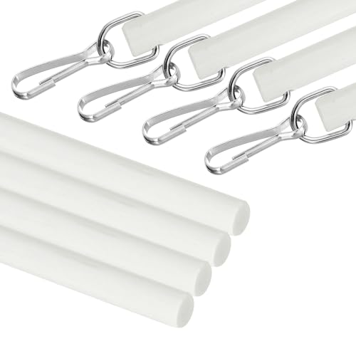 Sourcing Map 4Pcs 30-Inch Acrylic Curtain Pull Wands, Discreet Curtain Rod with Hook, Universal Tilt Wand Replacement for High Curtains
