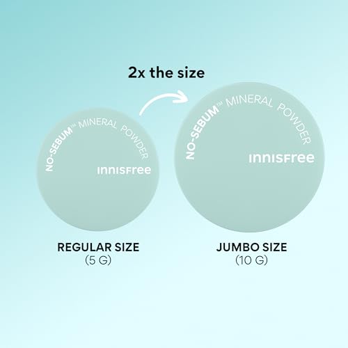 Image of innisfree No Sebum Matte Mineral Powder | Korean Loose Setting Powder for Oil & Shine Control | Blurs Fine Lines & Imperfections | Lightweight, Natural Finish | Available In Jumbo & Pressed Powder