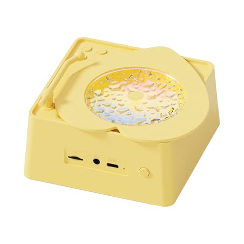 BommFu Enceinte Portable - Lecteur de Musique Enceinte - Forme Gramophone Son Surround pour Camping Adolescents Adultes Étudiants Amateurs de Musique