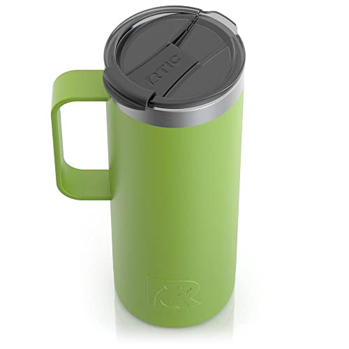 Rtic Travel Mug With Handle, 20 Oz, Tree Frog, Portable Thermal Camping Cup, Vacuum-Insulated With Lid, Stainless Steel, Sweat Proof, Keeps Hot& Cold Longer #TOP3