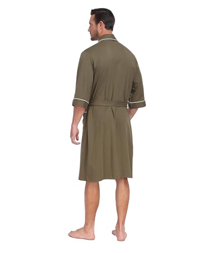 CF Mens 100% Cotton Pajamas Set Sleepwear Button Down Pj Sets Long Sleeve Lounge Set Soft Nightwear with Pockets & Front Fly3