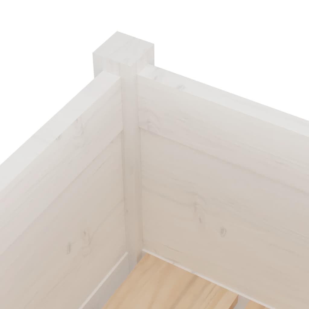 Donice ogrodowe 2 sztuki biale 70x31x70 cm drewno sosnowe duze skrzynie na kwiaty taras balkon ozdobne pojemniki roslinne