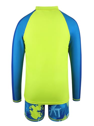 Kids Boys 2-Piece Hot Spring Beach Swimsuit Tropical Print Bathing Suit Sun Protection Tankini Swimwear2