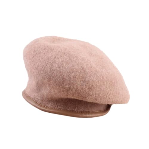 Béret chaud d'hiver pour femmes en laine unie vintage style rétro
