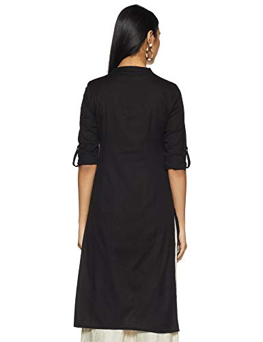 Image of W for Woman W Women's Straight Kurta (19FEW11542-211540M Black 6)