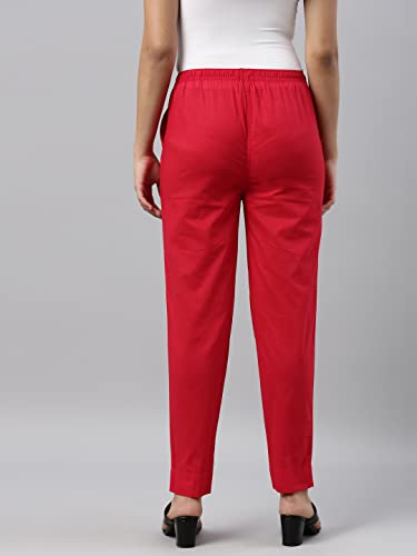 Image of GO COLORS Soft Cotton Pant Full Length for Women| Breathable, Mid Rise