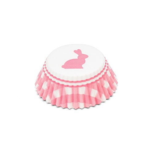 Fox Run Gingham Bunny Bake Cup Set, Standard, 50-Count, Pink #TOP3