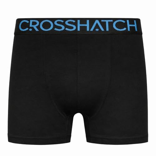 Crosshatch Men’s Boxer Shorts 5 Pack – Comfortable Cotton Underwear Multipack Trunks, Sizes S–XXL Core Band S