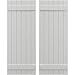 Ekena Millwork ARW101BB621X55STH Americraft Six 2 Exterior Real Wood Joined Board-n-Batten Shutters (Per Pair), 21"W x 55"H, Hailstorm Gray