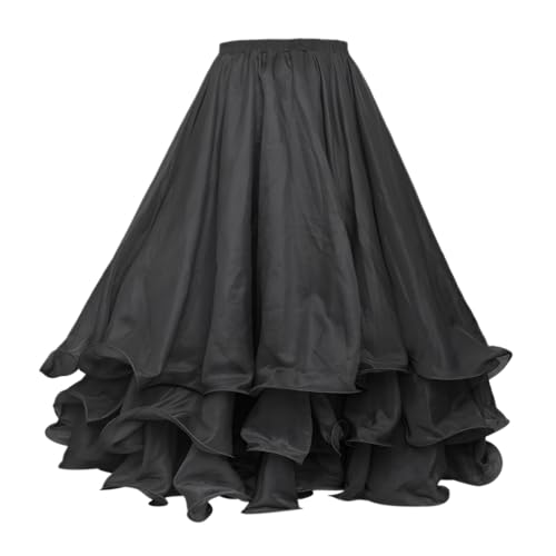 BellyLady Belly Dance Skirt Halloween Tribal Chiffon Tiered Maxi Full Skirt 37.8 Inch Length