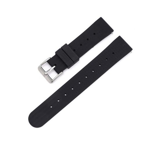 London CraftworkWaffle Soft Rubber Strap Diver Watch Band 20mm 22mm