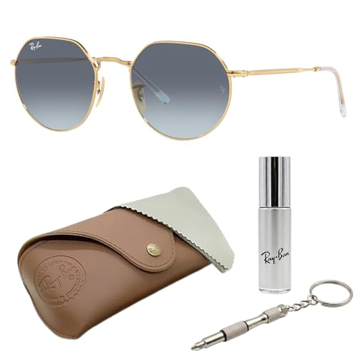 Image of Ray-Ban RB3565 JACK Square-Round Shaped Sunglasses for Men & Women with Official RAYBAN Eyewear Kit