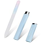 Glass Nail File in Case, Crystal Nail File, Glass Fingernail File, Manicure Nail Care, Gradient Color Czech Glass File, Double-Sided Etched Glass Nail File for Nail Art & Nail Care (Pink-Blue) - Image 2