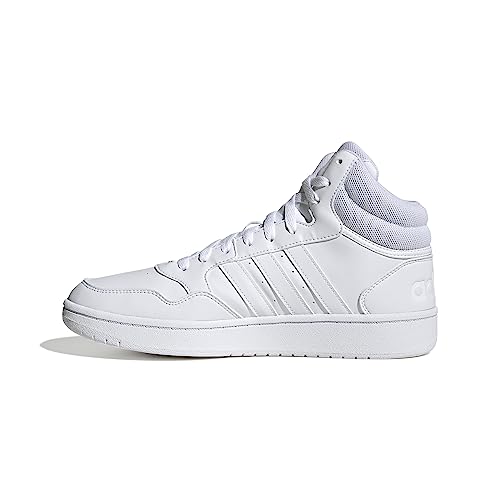 adidas Homme Hoops 3.0 Mid Lifestyle Basketball Classic Vintage Shoes, Cloud White/Cloud White/Cloud White, 43 1/3 EU