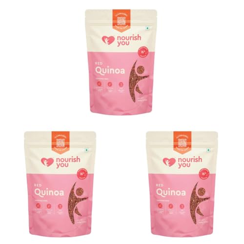 Image of Nourish You Red Quinoa Seeds 500G | Premium Certified Grain | Gluten Free | High Protein | Fibre Rich Healthy Diet Food For Breakfast Cereal, Pilafs, Soups & Salads (Pack of 3)