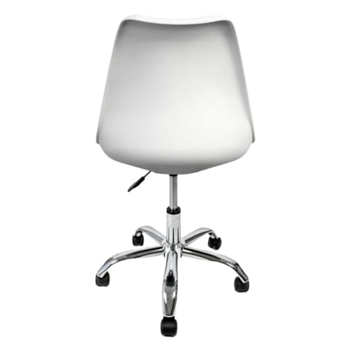 Image of Amazon Brand - Umi Height-Adjustable Modern Revolving Rotary Arm Office Study Desk Chair - Ideal for Spa, Bar, Home - White & Light Green Color