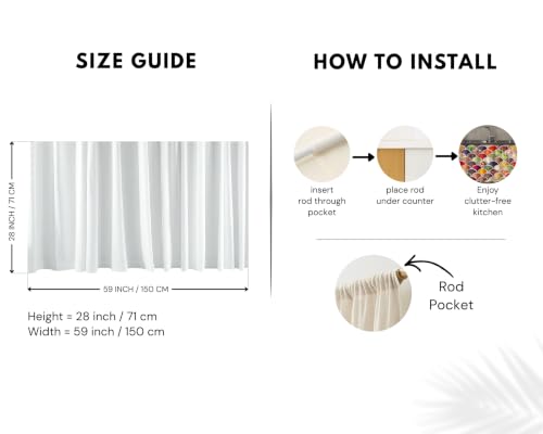 Image of Kitchen Curtains for Sink | Premium Printed Under-Sink Skirt for Kitchen Counter | Washable & Dustproof Rod Pocket Curtain | Home & Cooking Theme Decor (150cm x 70cm) (Masala)