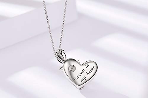 image for PRAYMOS 925 Sterling Silver Cremation Jewelry Rose Loved One Forever i
