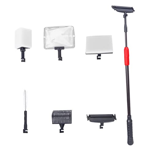 Kisangel Fish Tank Cleaning Kit 6 in 1 Tool Set Telescopic Brush Set of Tools Non-Slip Grip