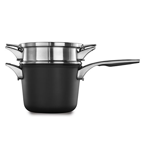 Calphalon Premier Space Saving Nonstick 4.5qt Sauce Pan with Double Boiler