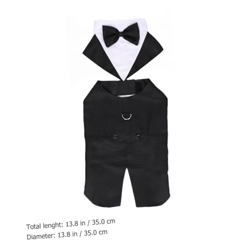 Traje formal para perro con moño, talla M miniatura 5