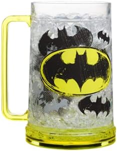 Silver Buffalo DC Comics Batman Logos Freeze Gel Mug Drinking Stein, 16 Oz