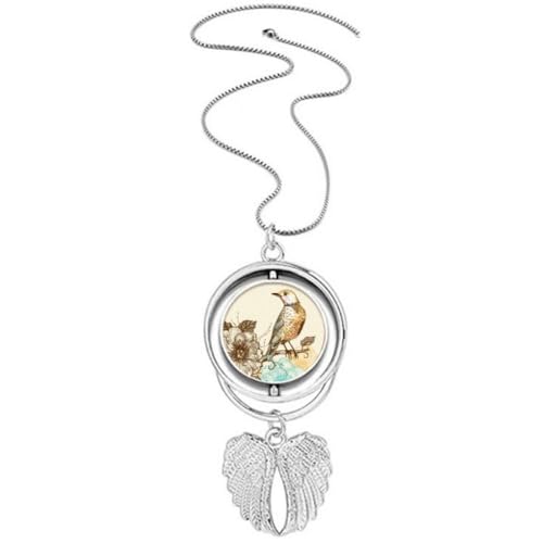 Collier oiseau et ailes d'ange avec pendentif coloré : cadeau idéal