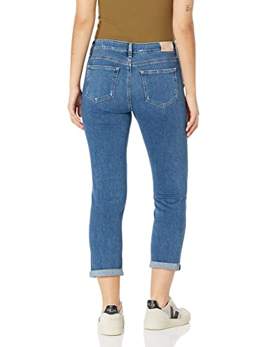 PAIGE Women's Brigitte Mid Rise Tailored Boyfriend Fit in Eiffel Distressed2